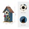 Set of 2 10.25''H Distressed Solid Wood Cottage Garden Birdhouse with 3D Flowers
